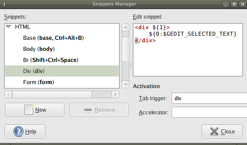 snippet manager