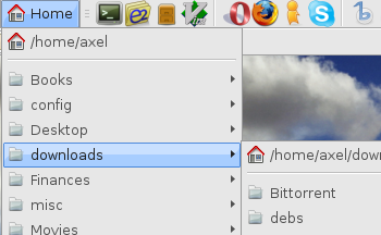GNOME Menu File Browser
Applet